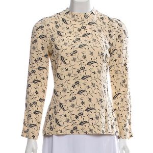 Jill Stuart silky romantic ivory blouse